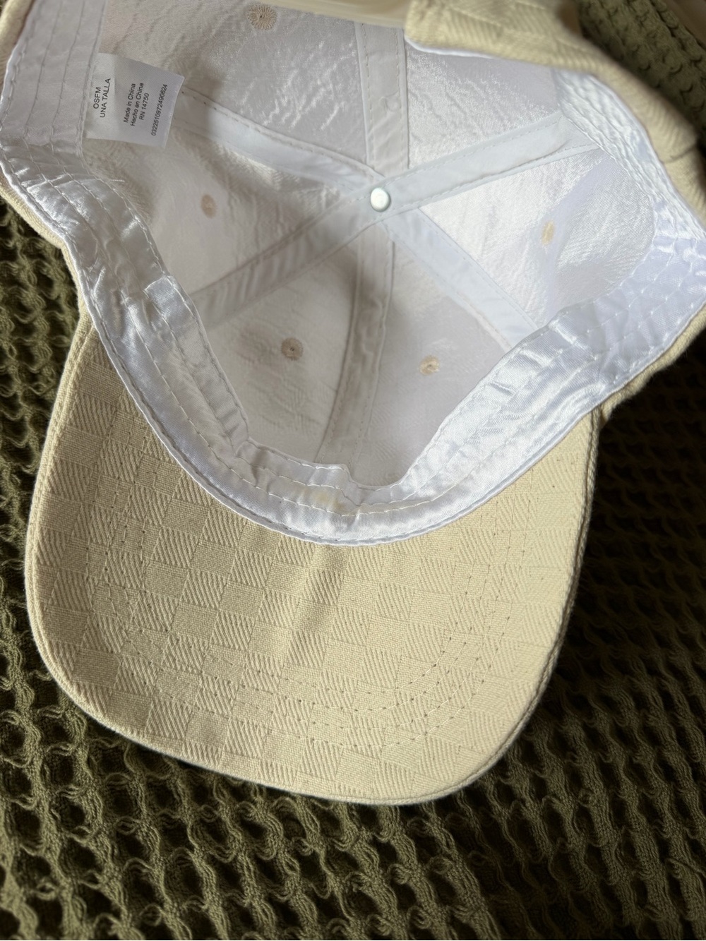 Cream Beige Baseball Hat - Picture 8 of 8